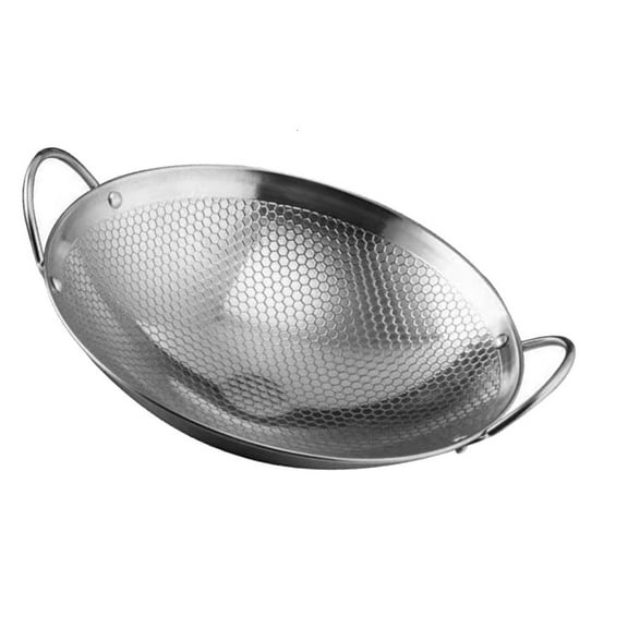 YIEMEEN Stainless Steel Cooking Pot with Handle Honeycomb Texture Pan for Frying Boiling