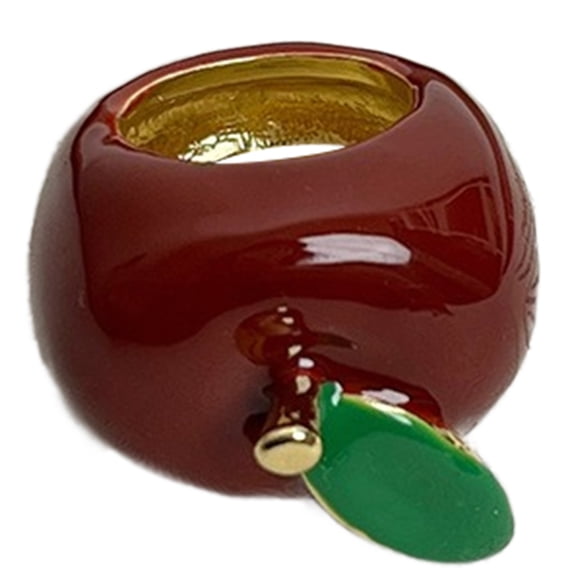 YIEMEEN Strawberry/Apples Ring with Enamel Finish Comfortable Wear Finger Ring Accessory for Daily Outfits and Celebrations