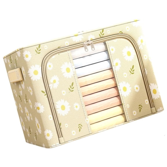 YIEMEEN Strong University Fabric Storage Box Pliable Plan Clear Panel For Seasonal Home Organization