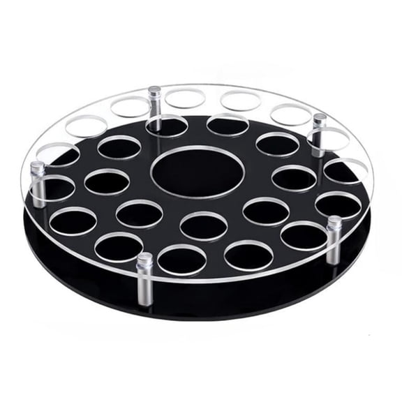 YIEMEEN Sturdy Acrylic Drink Rack with 25 Cup Slot and Bottle Station