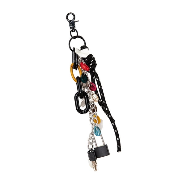 YIEMEEN Sturdy Nylon Rope Keychain with Elegant Chain Detail Fashionable Bag Accessory