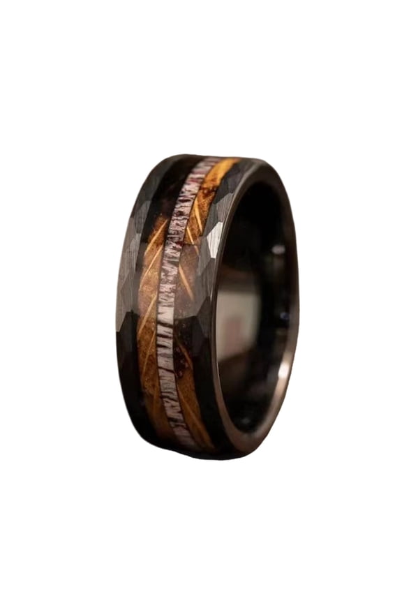 YIEMEEN Stylish Geometric Rings Jewelry Contemporary Polygonal Rings Accessory With Whiskey Wood Accent for Fashionistas