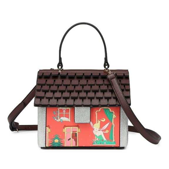 YIEMEEN Stylish House Shaped Crossbody Handbag PU Shoulder Bag for Women Holiday Outfits
