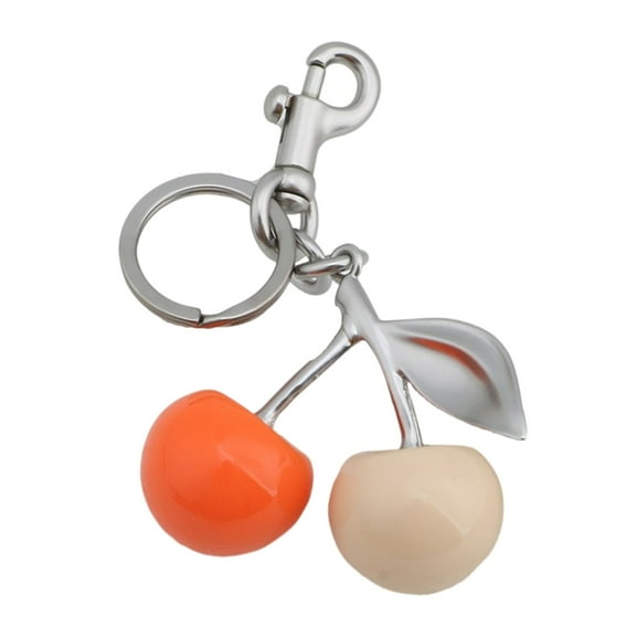 YIEMEEN Stylish Orange Cherry Keyring Ornament Eye Catching Cherry Keychain Pendant for Backpacks and Purses Unique Keyrings