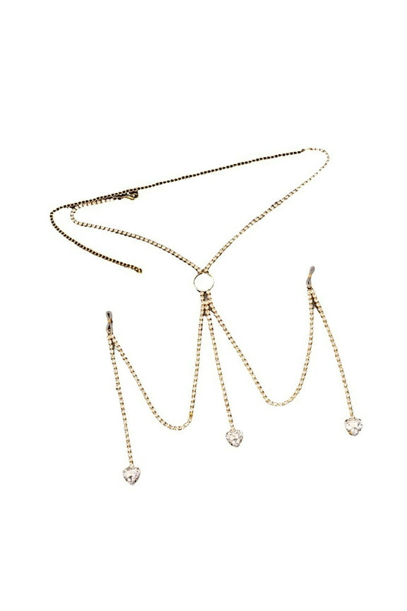 YIEMEEN Stylish Silver/Gold Coated M Form Teardrop Heart Bra Chain Women Body Accessory