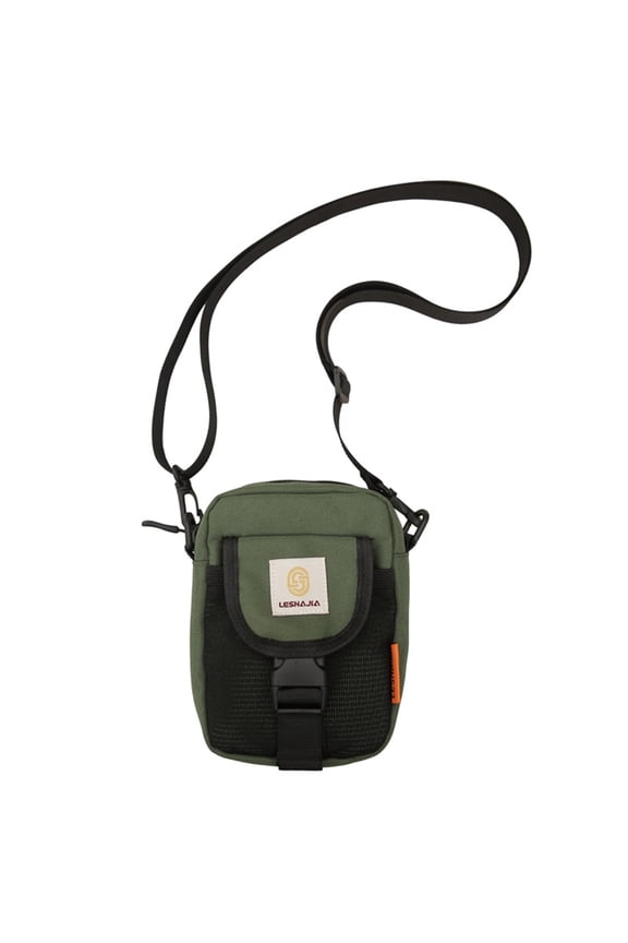 YIEMEEN Stylish Sporty Crossbody Bag for Active Unisex Small Nylon Shoulder Pouches Harajuku Phone Purse with Mesh Pocket Front