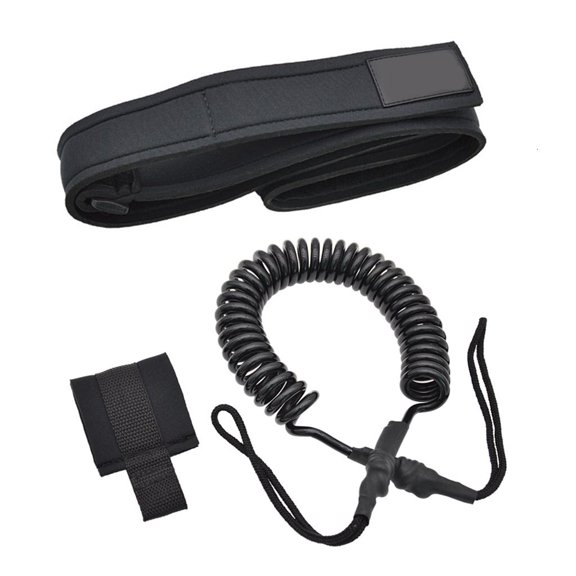 YIEMEEN Surfboard Leash TPU Coiled Spring Waist Safety Rope Straight SurfBoard Leashes