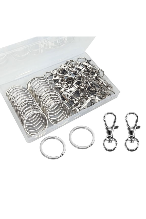 YIEMEEN Swivel Snap Hook with Key Rings, Lobster Clasps Keychain Metal Swivel Keychain Hooks for DIY Keychain Lanyard Bag Charm