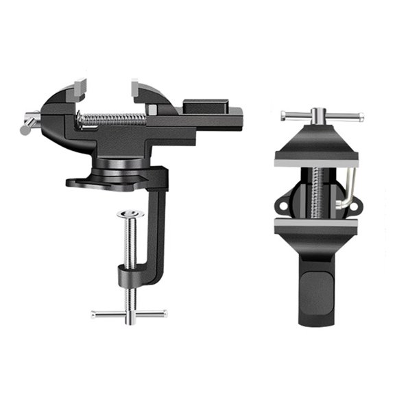 YIEMEEN Table Vise Home Vise Clamp-on Portable Benches Clamp 360 Swiveling Base Clamps Fixed Tool for Woodworking Handcraft