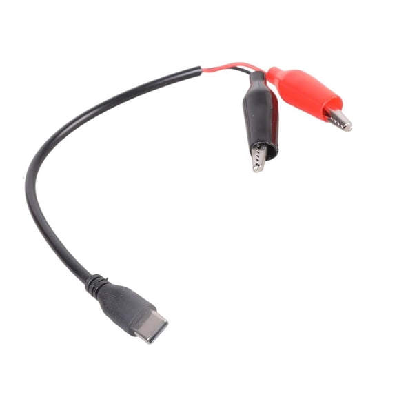 YIEMEEN Test Detection Cable Type C Male to Double Alligator Clip for DIY Project Power Supply Wire Test Leads Cord 20cm Portable