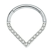 YIEMEEN Titaniums Steel Piercing Teardrop Nose Rings Hypoallergenics Septum Rings Clip Fashionable Piercing Body Jewelry