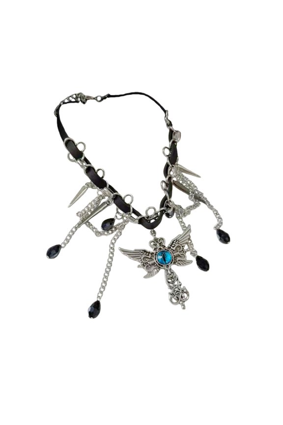 YIEMEEN Trendy Eye Wing Drop Pendant Necklace Comfort Fit Alloy Chain Evening Accessory