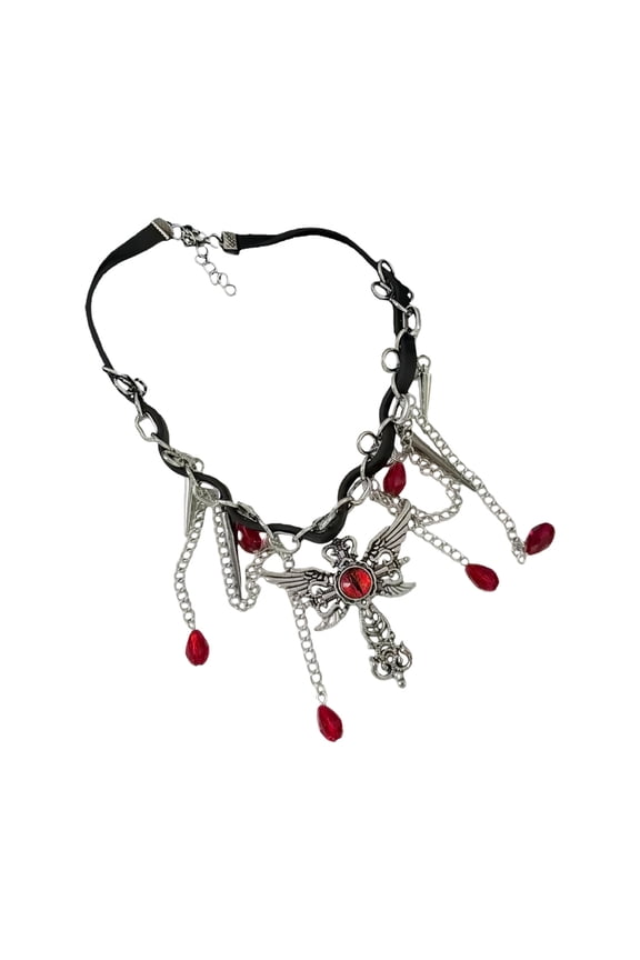 YIEMEEN Trendy Eye Wing Drop Pendant Necklace Comfort Fit Alloy Chain Evening Accessory