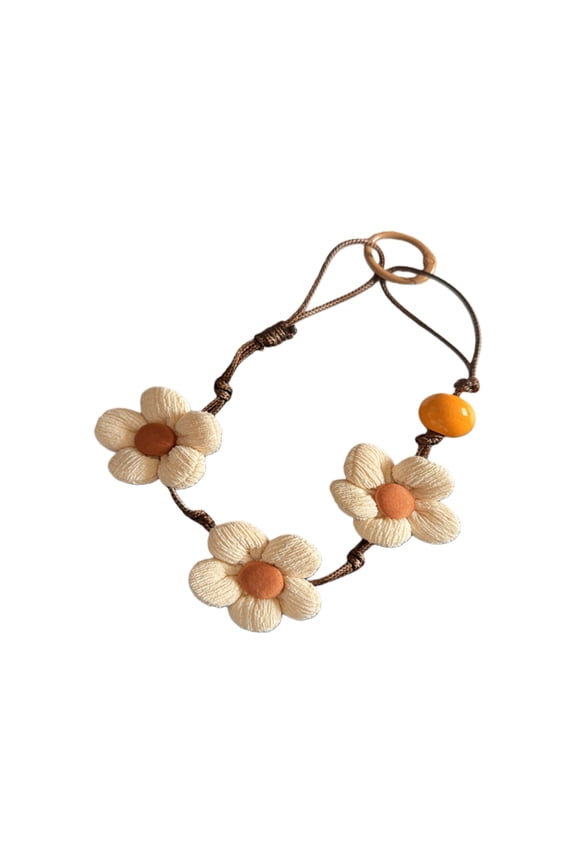 YIEMEEN Trendy Petal Phone Tether Flexible Fabric Cord Versatile Keychain For Students