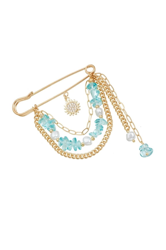 YIEMEEN Trendy Zircon Sunflower Pin Lightweight Alloy Brooch For Outfit Enhancement