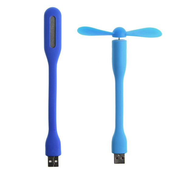 YIEMEEN USB 5V Fan Flexible Portable Mini Fan USB 5V Fan with USB LED Light Lamps