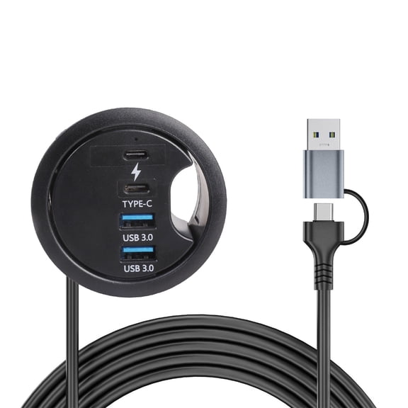 YIEMEEN USB Docking Station USB Dock Laptop Docking Station Desktop Grommet Hole Desktop