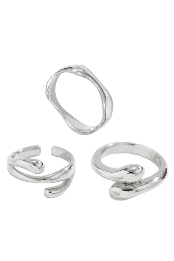 YIEMEEN Unique Bendable Rings Jewelry Set Liquid Lava Shaped Rings for Fashion Lovers