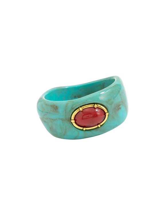 YIEMEEN Unique Marbled Curved Resin Bracelet Stylish Fashion Accessory Stackable Bangle Jewelry For Everyday Wear