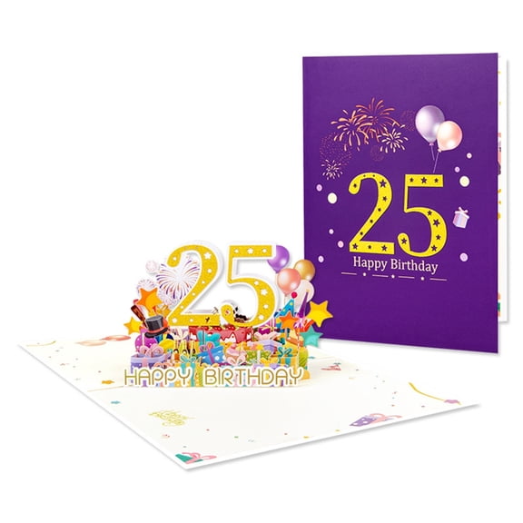 YIEMEEN Unique Pyrotechnics Celebration Card Stylish Pyrotechnics 3D Popup Paper Birthday Greeting Card for Friend and Family