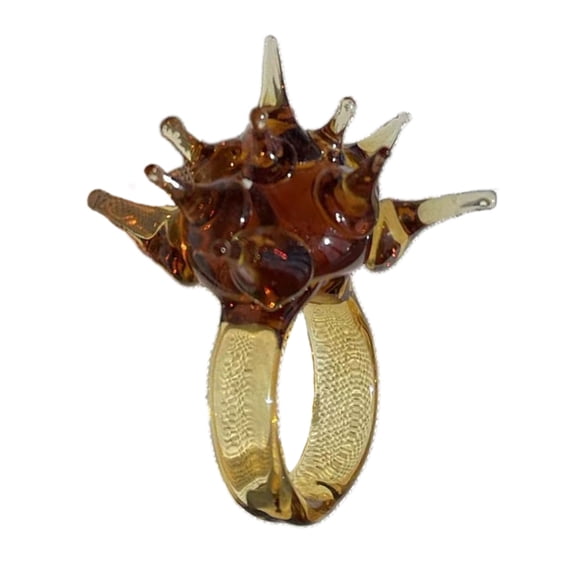 YIEMEEN Unique Resin Decoration Rings Jewelry Charm Handmade Resin Sea Urchin Ornament Lightweight Marine Creature Themed Rings