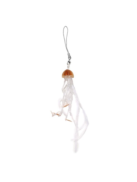 YIEMEEN Unique Water Jellyfish Charm Keychain Colorful Keyring Pendant with Fringe Stylish Bag Charm Camera Jewelry