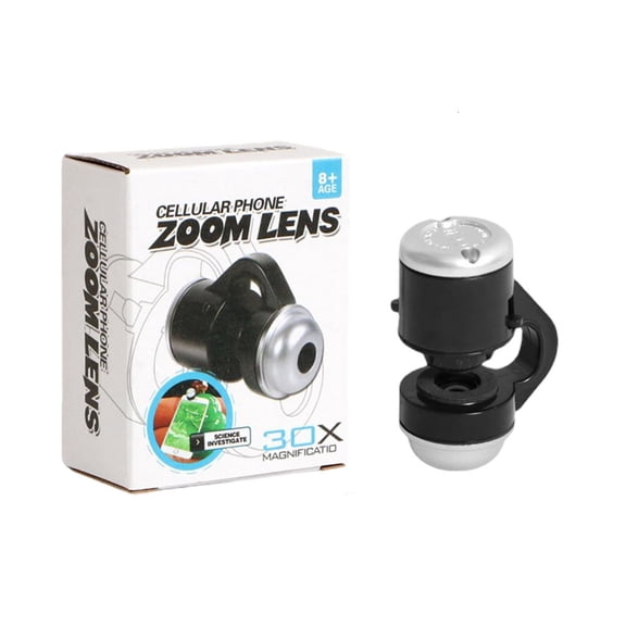 YIEMEEN Universal Mobile Phone Microscope 30X Magnifier with LED Light Macro Lens Clip