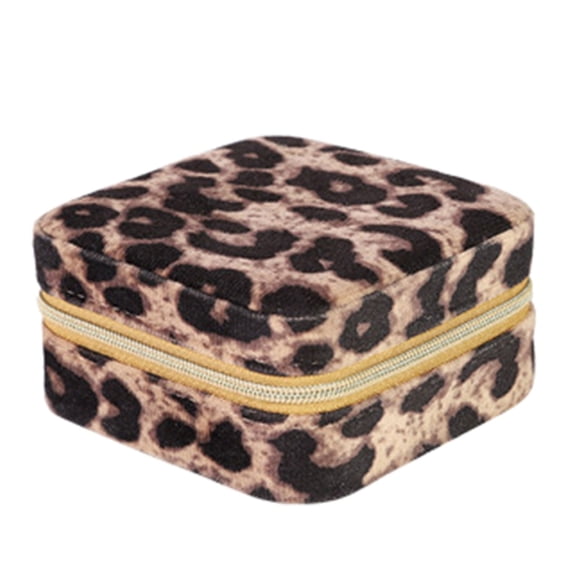 YIEMEEN Versatile Leopard Print Jewelry Travel Bag Stylish Leopard Print Travel Jewelry Bag Dustproof Jewelry Organizer