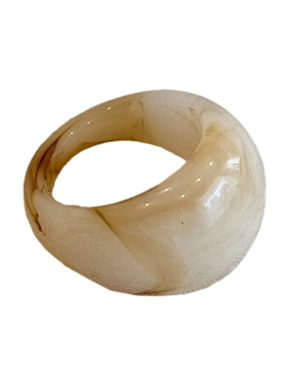 YIEMEEN Vibrant Dome Shaped Resin Rings Vibrant Dome Resin Rings Wide Thick Design Stackable Hand Rings Accessories