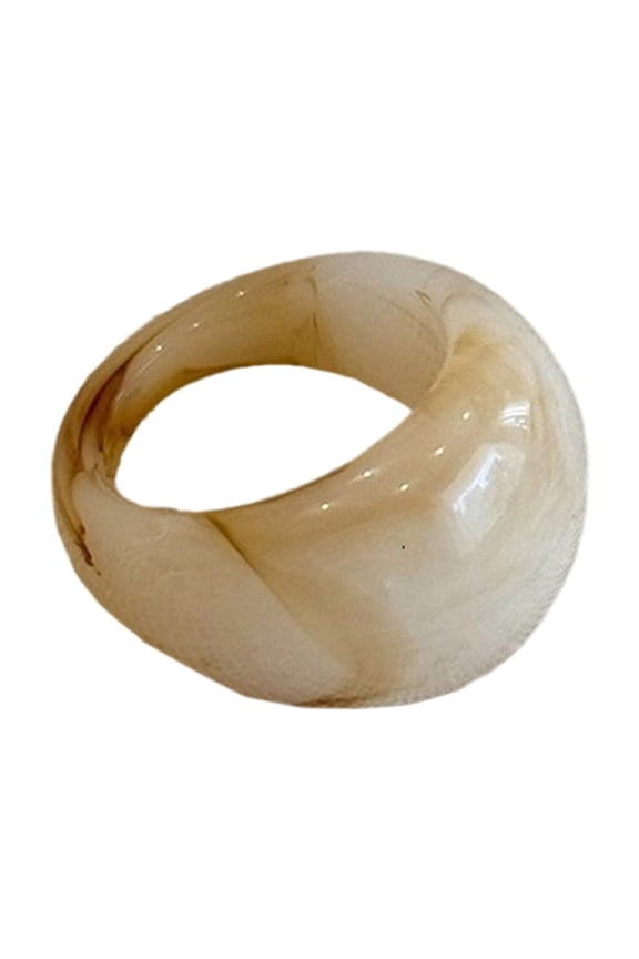 YIEMEEN Vibrant Dome Shaped Resin Rings Vibrant Dome Resin Rings Wide Thick Design Stackable Hand Rings Accessories