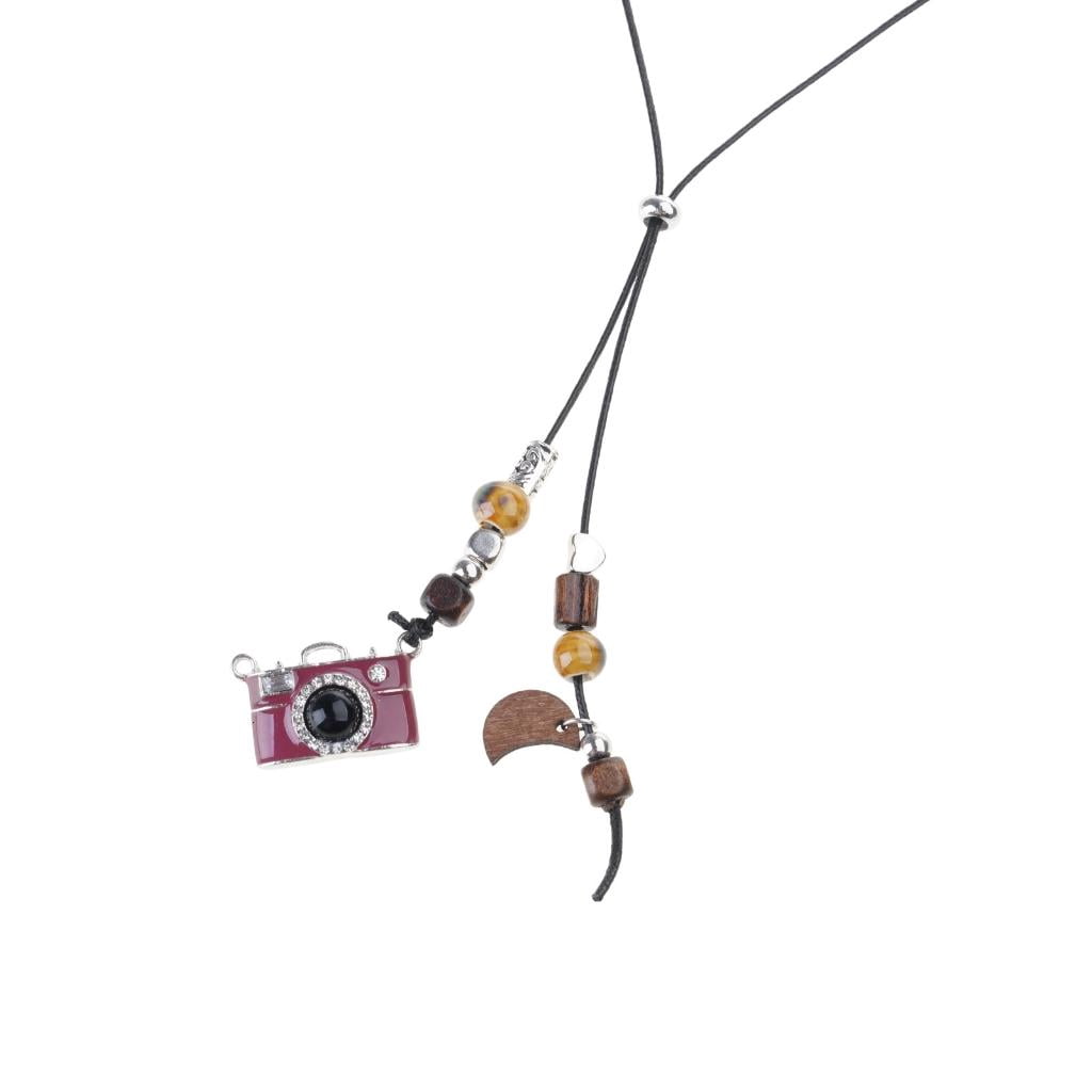 YIEMEEN Vintage Brown Film Camera Necklace Adjustable Chain For ...