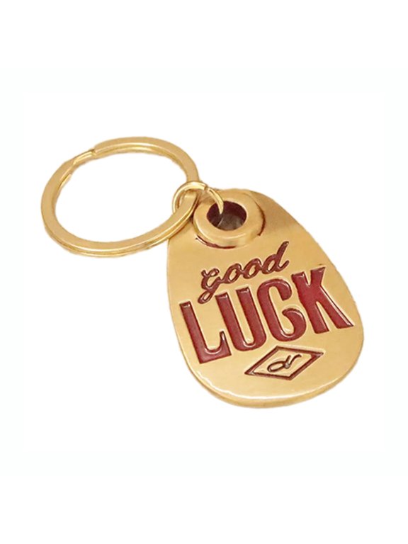 YIEMEEN Vintage Copper Keychain Accessory Engraved Good Luck Keying For Everyday Carry