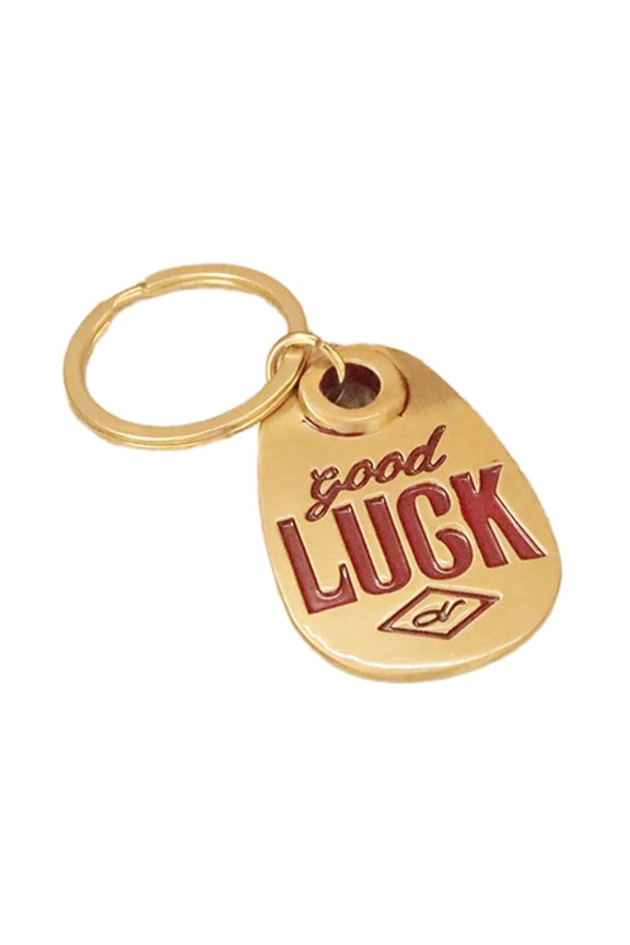 YIEMEEN Vintage Copper Keychain Accessory Engraved Good Luck Keying For Everyday Carry