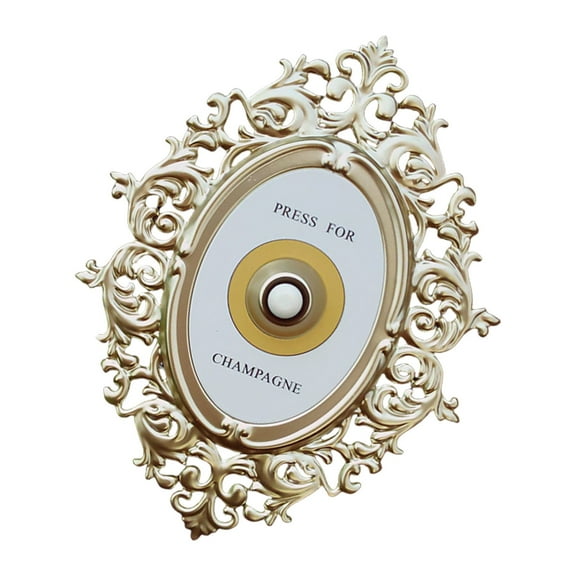 YIEMEEN Vintage Decorative Doorbell Push Button Door Rings Bells Champagne Themed Decoration Wall Plaque Ornament Easy to Use