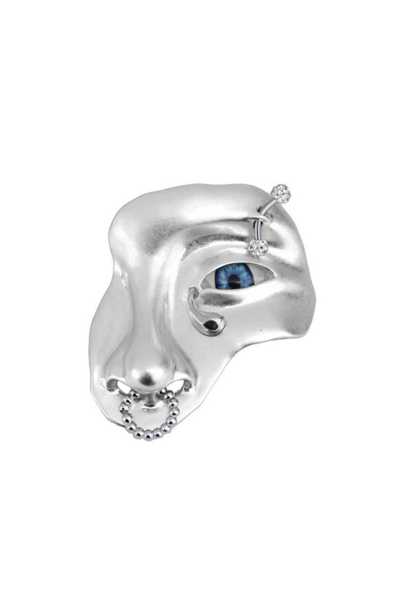 YIEMEEN Vintage Half Face Brooch Alloy Pin Orcs Lapel Pin Fashion Accessory