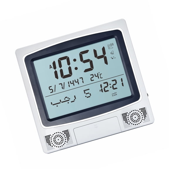YIEMEEN Wall Desktop Placement Prayer Azan Clock with Temperature Monitor Islamic Prayer Digital LED Azan Clock Wall Desktop Placement Prayer Clock