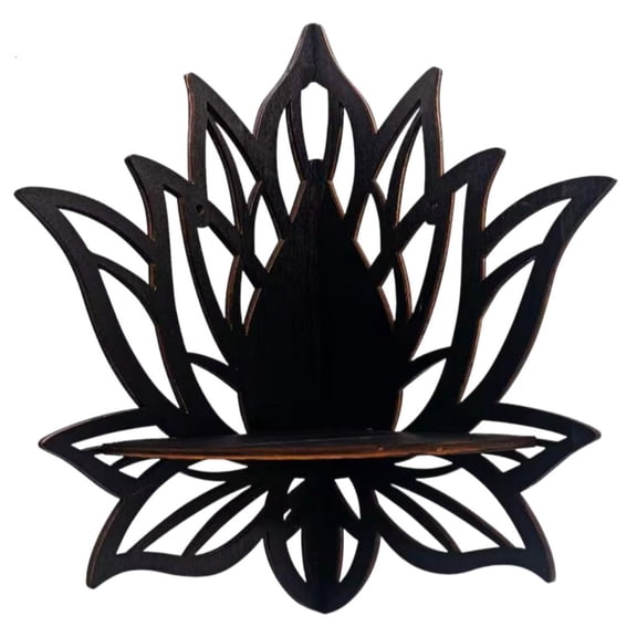 YIEMEEN Elegant Flower Wall Storage Rack Hollowed Out Floating Shelf Home Decors