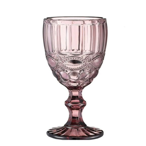 YIEMEEN Wine Glass Colored Goblet Vintage Pattern Embossed Goblets for Party Wedding