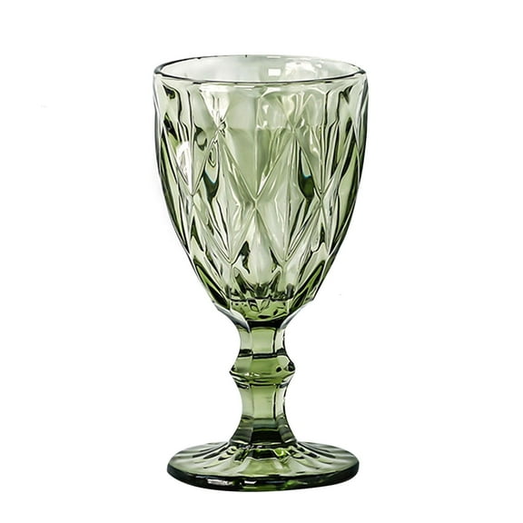 YIEMEEN Wine Glass Colored Goblet Vintage Pattern Embossed Goblets for Party Wedding