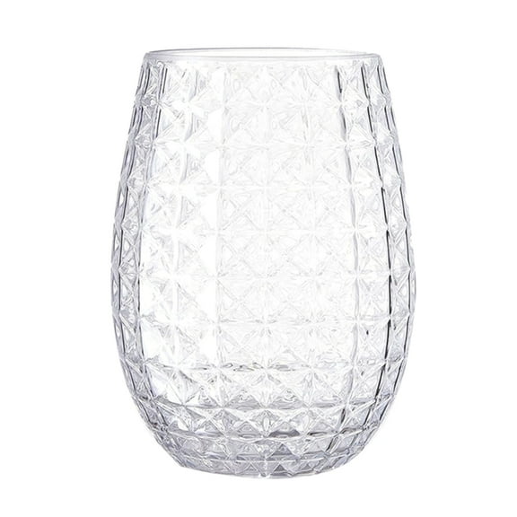 YIEMEEN Shatterproof Plastics Short Wine Cup Pineapples Drinking Glass Unbreakable Glass Indoor Outdoor Use Fall-proof 16oz