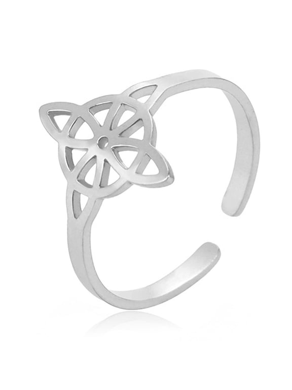 YIEMEEN Witches Knot Rings Stainless Steel Knot Rings Gift for Women Geometric Celtic Knot Pendant Vintage Jewelry