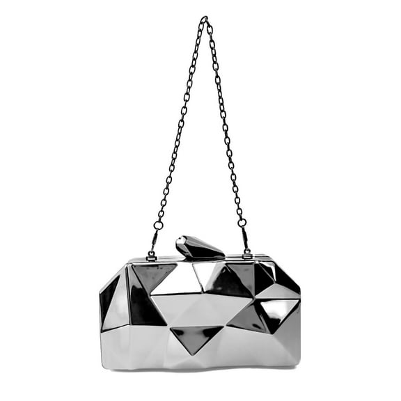YIEMEEN Women Bag Evening Bag Box Shoulder Bag Silver Evening Clutch Bag Evening Handbag