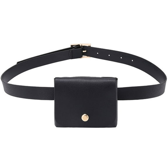 YIEMEEN Women Girls PU Fanny Pack Casual Waist Bag Classic Pocket with Removable Belt