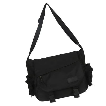 YIEMEEN Women Men Casual Solid Color Shoulder Handbag for School Travel Nylon Crossbody Bag Buckled Large Capacity Messenger Bag