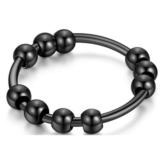 YIEMEEN Women Men Fidget-Rings with Beads Stress Relief Gifts Spinning Ring Anxiety