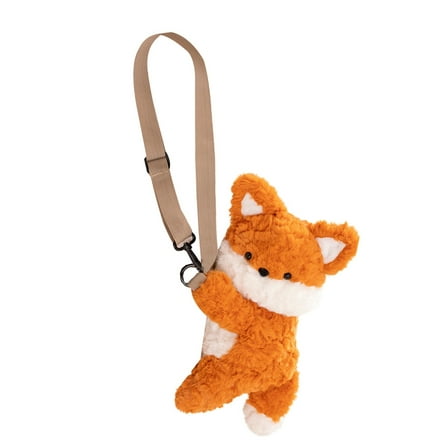 YIEMEEN Women Plush Backpack Lovely Foxes Crossbody Bag Coin Purse Soft Shoulder Bag