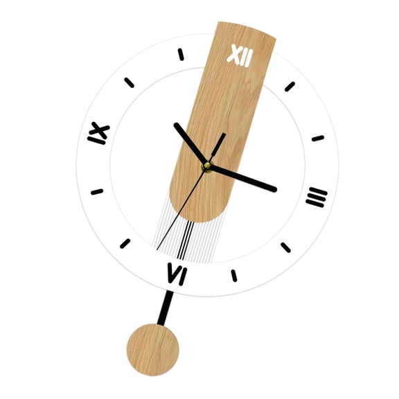 YIEMEEN Wood Grains Quiet Wall Clock Large Roman/Arabic Numerals Acrylic Noiseless Mechanism For Living Room Bedroom Decoration