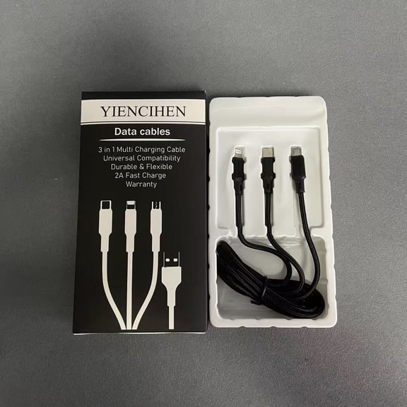 YIENCIHEN Data cables, 6FT Multi Charger Cable Universal 3 in 1 Multiple USB Cable Fast Charging Cord with Type C, Micro USB Port Connectors Compatible with Most Cell Phones Tablets