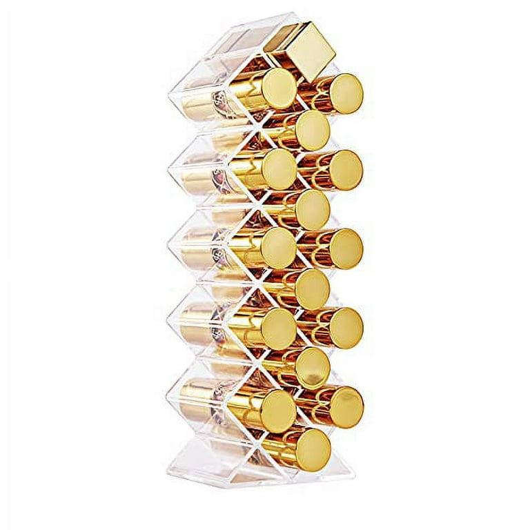 YIEZI Lipstick Holder Organizer 16 Spaces Acrylic Stackable Fish Shape  Lipstick Tower, Lip Gloss Storage Stand for 16 Lip Slots, Perfect for  Lipgloss