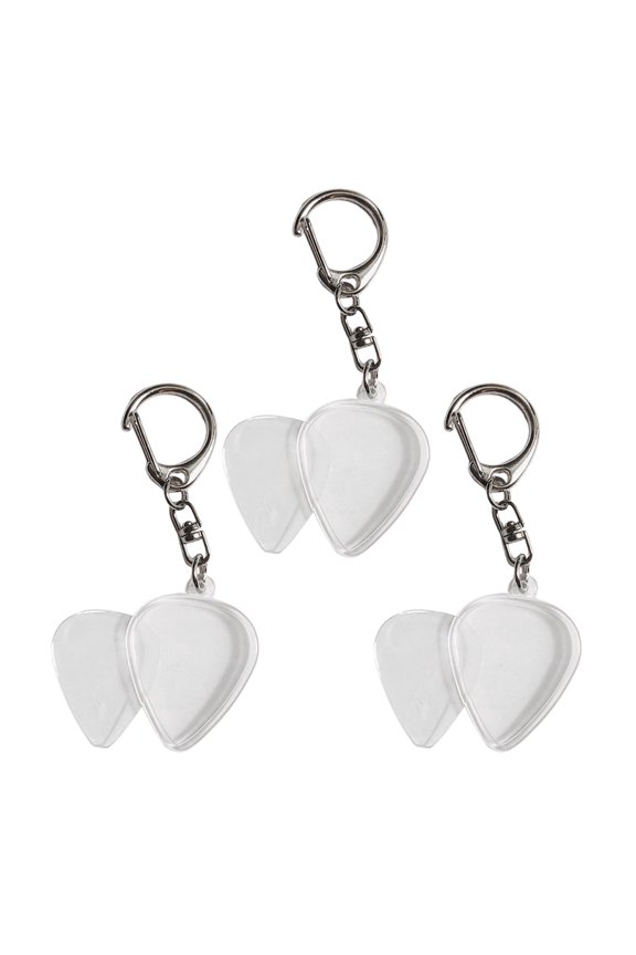 1/2/3Pcs Guitar Pick Holder Keychain Portable Travel Hanging Clear Plastic Pick Storage Case Metal Key Ring Guitarists Guitar Lovers Gift